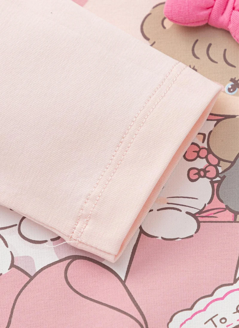 Balabala Pink Toddler Girls Round v-neck long-sleeved T-shirt for Women | Best Price UAE